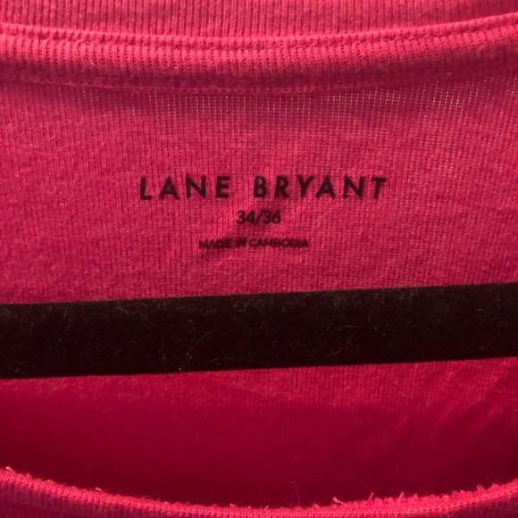 NWOT Lane Bryant Classic Long Sleeve Crew Neck Tee, Size 34/36, Berry Pink - Picture 3 of 3